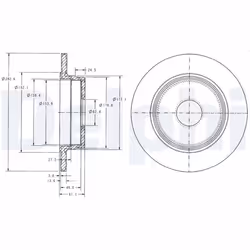 Disque de frein DELPHI BG2510 arrière, plein, 2 pièce