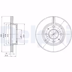 Disque de frein DELPHI BG2565 avant, ventilé, 2 pièce - Vue supplémentaire 8