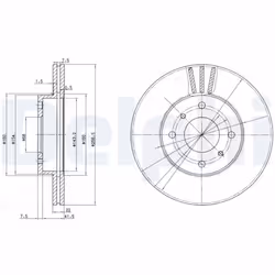 Disque de frein DELPHI BG2567 avant, ventilé, 2 pièce
