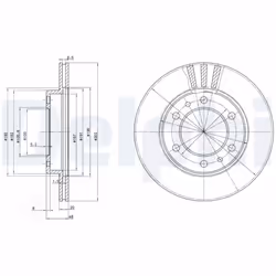 Disque de frein DELPHI BG2591 avant, ventilé, 2 pièce