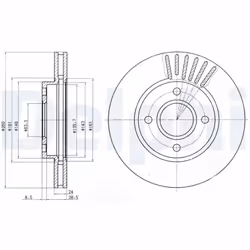 Disque de frein DELPHI BG2699, avant, ventilé, 2 pièce