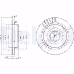 Disque de frein DELPHI BG2700 arrière, ventilé, 2 pièce - Vue supplémentaire 4