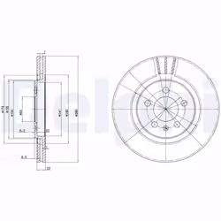 Disque de frein DELPHI BG2713 avant, ventilé, 2 pièce - Vue supplémentaire 4
