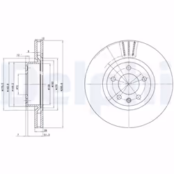 Disque de frein DELPHI BG2742, avant, ventilé, 2 pièce - Vue supplémentaire 4