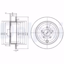 Disque de frein DELPHI BG4158 arrière, plein, 2 pièce