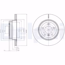 Disque de frein DELPHI BG4168 arrière, ventilé, 2 pièce - Vue supplémentaire 5