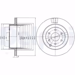 Disque de frein DELPHI BG4174 arrière, ventilé, 2 pièce