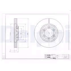 Disque de frein DELPHI BG4175 avant, ventilé, 2 pièce