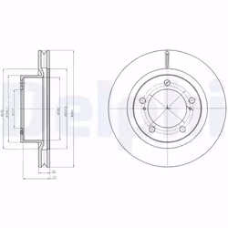 Disque de frein DELPHI BG9067 avant, ventilé, 1 pièce