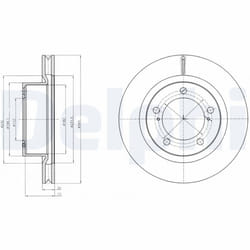 Disque de frein DELPHI BG9067 avant, ventilé, 1 pièce