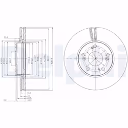 Disque de frein DELPHI BG4119 avant, ventilé, 2 pièce