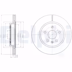 Disque de frein DELPHI BG4190 arrière, ventilé, 2 pièce