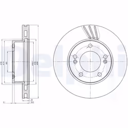 Disque de frein DELPHI BG4207 avant, ventilé, 2 pièce - Vue supplémentaire 5