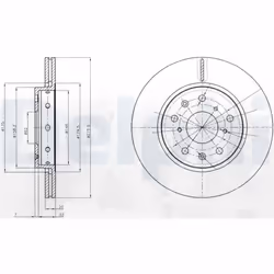 Disque de frein DELPHI BG4208 avant, ventilé, 2 pièce - Vue supplémentaire 4