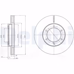 Disque de frein DELPHI BG4209 avant, ventilé, 2 pièce