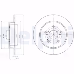 Disque de frein DELPHI BG4222 arrière, plein, 2 pièce