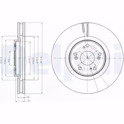 Disque de frein DELPHI BG4225 avant, ventilé, 2 pièce - Vue supplémentaire 5