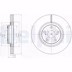 Disque de frein DELPHI BG4235 avant, ventilé, 2 pièce