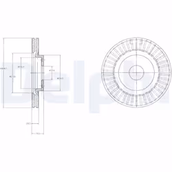 Disque de frein DELPHI BG4214 avant, ventilé, 2 pièce