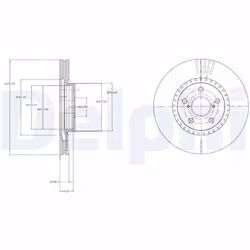 Disque de frein DELPHI BG9074 avant, ventilé, 1 pièce