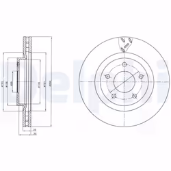 Disque de frein DELPHI BG4246 avant, ventilé, 2 pièce