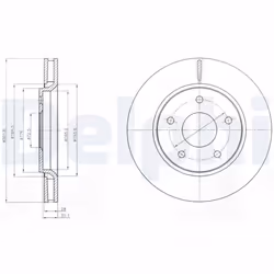 Disque de frein DELPHI BG4248 avant, ventilé, 2 pièce