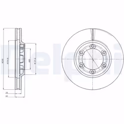 Disque de frein DELPHI BG4252 avant, ventilé, 2 pièce