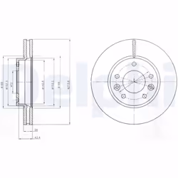 Disque de frein DELPHI BG4261 avant, ventilé, 2 pièce
