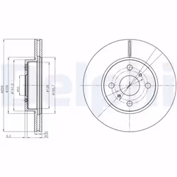 Disque de frein DELPHI BG4274 avant, ventilé, 2 pièce