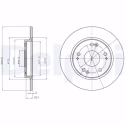 Disque de frein DELPHI BG4280 arrière, plein, 2 pièce
