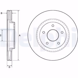 Disque de frein DELPHI BG4283 avant, ventilé, 2 pièce