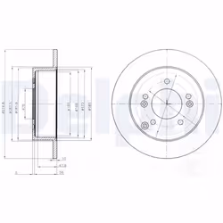 Disque de frein DELPHI BG4260 arrière, plein, 2 pièce - Vue supplémentaire 5