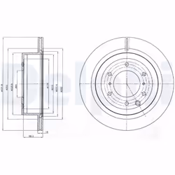Disque de frein DELPHI BG4263 arrière, ventilé, 2 pièce