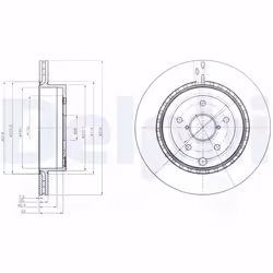 Disque de frein DELPHI BG4287 arrière, ventilé, 2 pièce