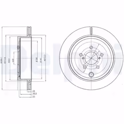 Disque de frein DELPHI BG4288 arrière, ventilé, 2 pièce