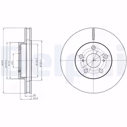 Disque de frein DELPHI BG4290 avant, ventilé, 2 pièce