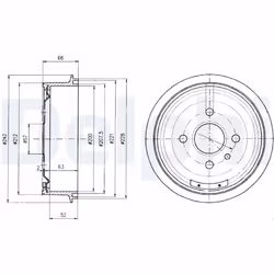 Tambour de frein DELPHI BF102 - Vue supplémentaire 4