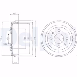 Tambour de frein DELPHI BF136