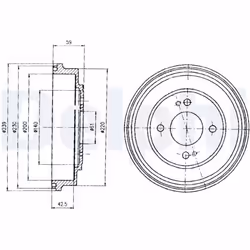 Tambour de frein DELPHI BF208