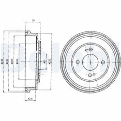 Tambour de frein DELPHI BF208