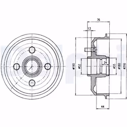 Tambour de frein DELPHI BF229 - Vue supplémentaire 4