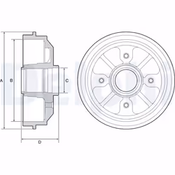 Tambour de frein DELPHI BF282 - Vue supplémentaire 4