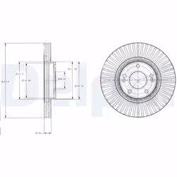 Disque de frein DELPHI BG4309 avant, ventilé, 2 pièce