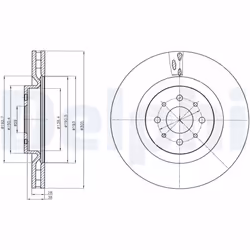 Disque de frein DELPHI BG4308 avant, ventilé, 2 pièce