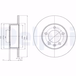 Disque de frein DELPHI BG4320 arrière, plein, 2 pièce