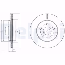 Disque de frein DELPHI BG4326 avant, ventilé, 2 pièce