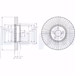 Disque de frein DELPHI BG9105 avant, ventilé, 1 pièce
