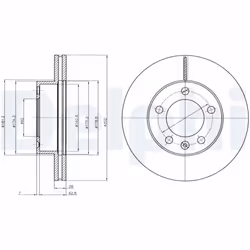 Disque de frein DELPHI BG4328 avant, ventilé, 2 pièce
