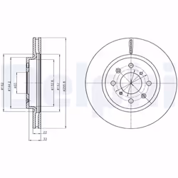 Disque de frein DELPHI BG4340 avant, ventilé, 2 pièce