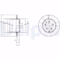 Disque de frein DELPHI BG4341 arrière, ventilé, 2 pièce